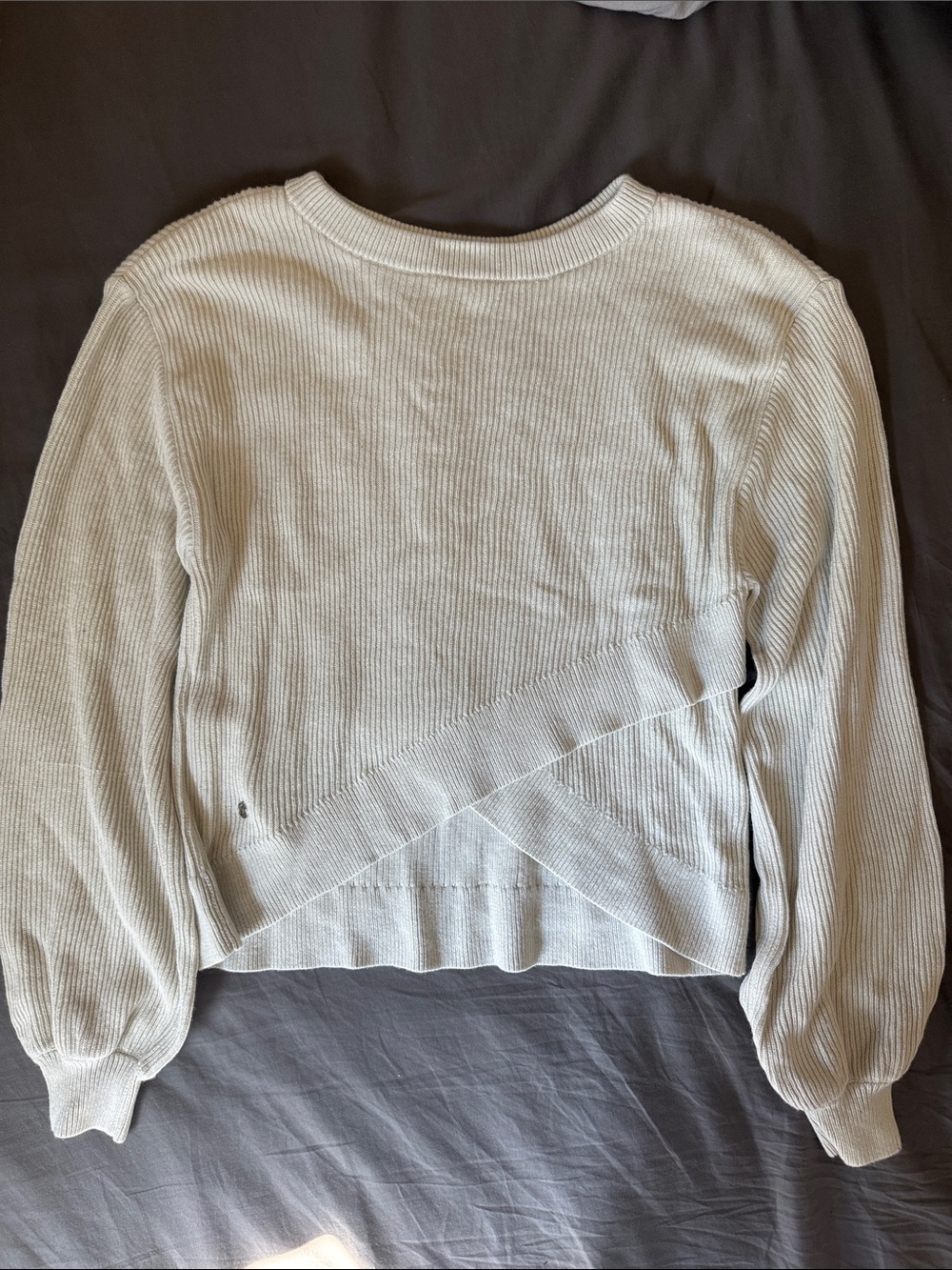 lululemon athletica Cream Reversible Ribbed Crossover-Hem Pullover